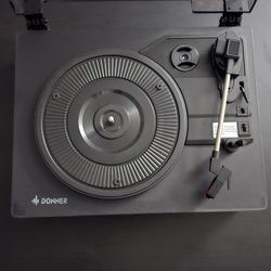 Donner Record Player Turntable w/ Cover Bluetooth Vinyl Player