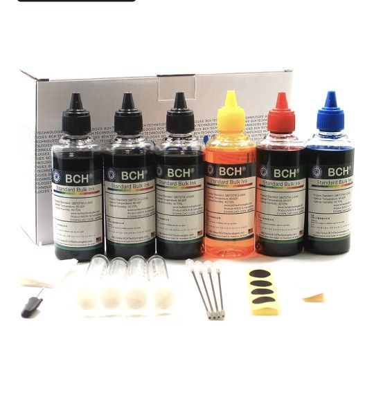 Printer Refill Ink Kit for HP, Epson, Canon Inkjet Printers (Black, Cyan, Magenta, Yellow)