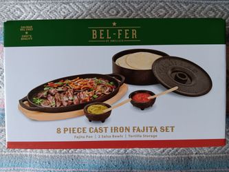 New 8 pcs Cast Iron Fajita Set