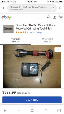 Greenlee gator crimpler 5.0 battery and charger Makita