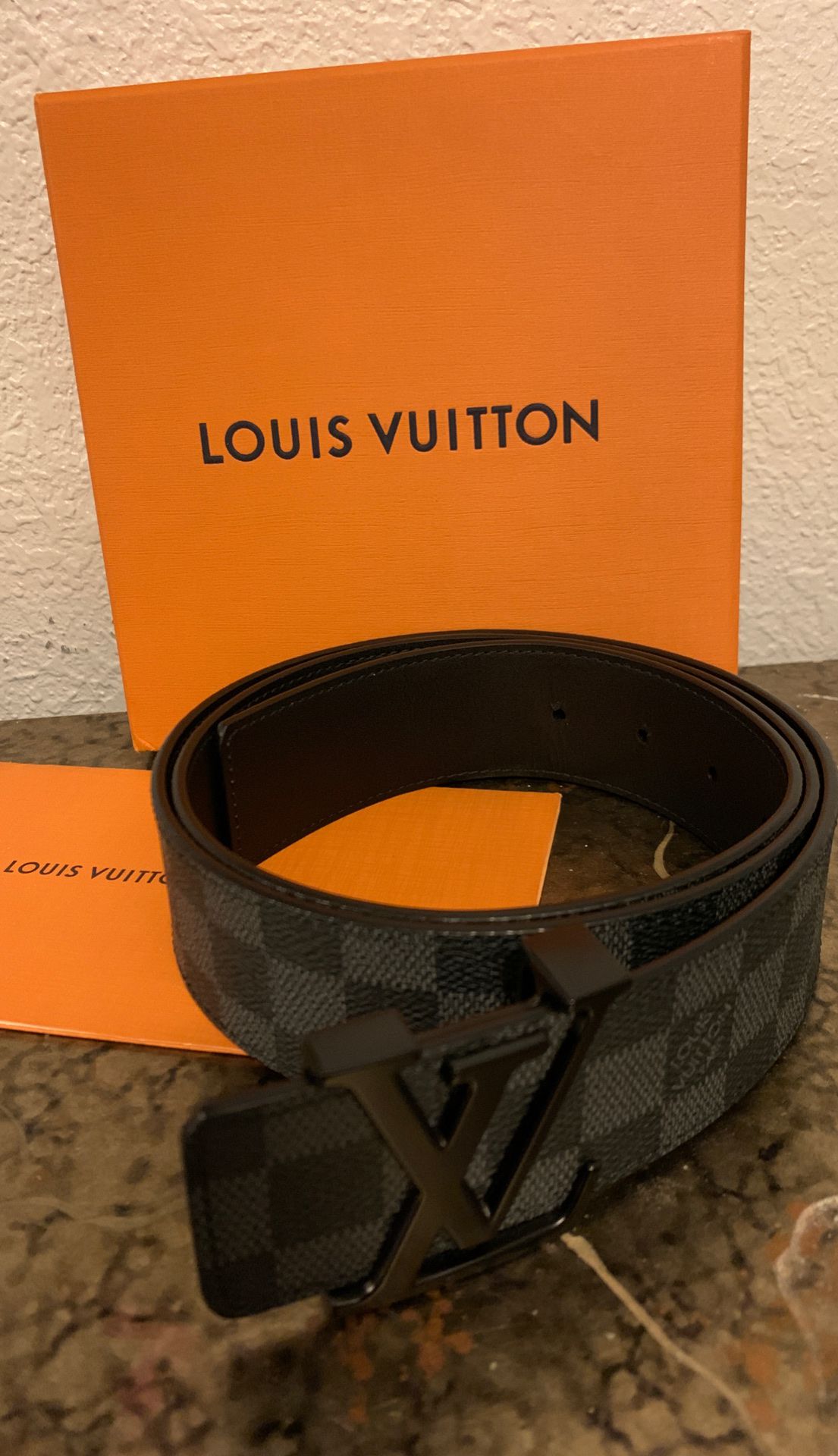 Louis Vuitton Initials Damier Graphite Belt