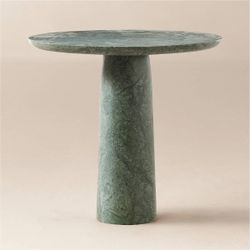 CB2 Babylon 30" Round Green Marble Bistro Table