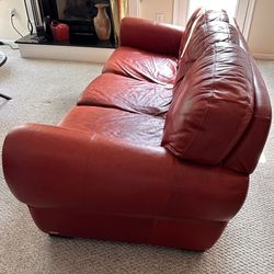 Natuzzi, Red Leather Sofa