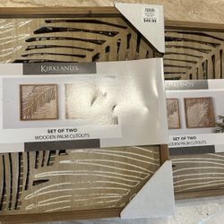 Kirkland Set (2  Wooden palm Cutouts $30 Total) NEW