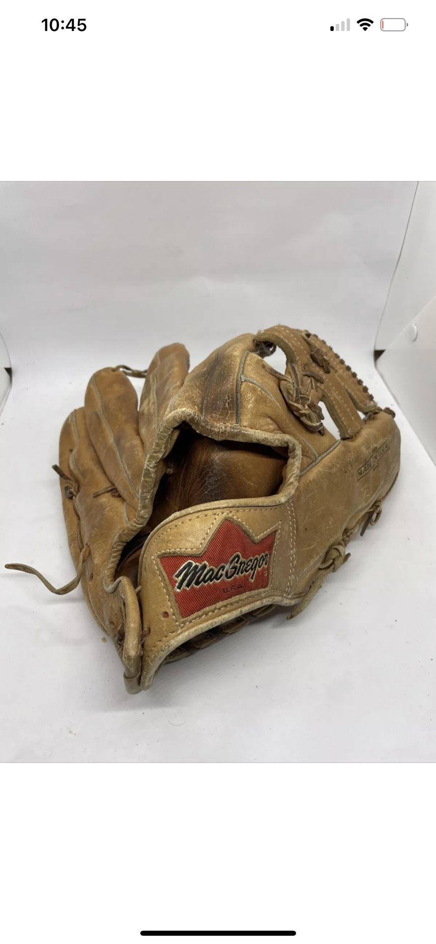 MacGregor GC12 Baseball Glove RARE LEFT HANDED THROW old glove Made in Usa