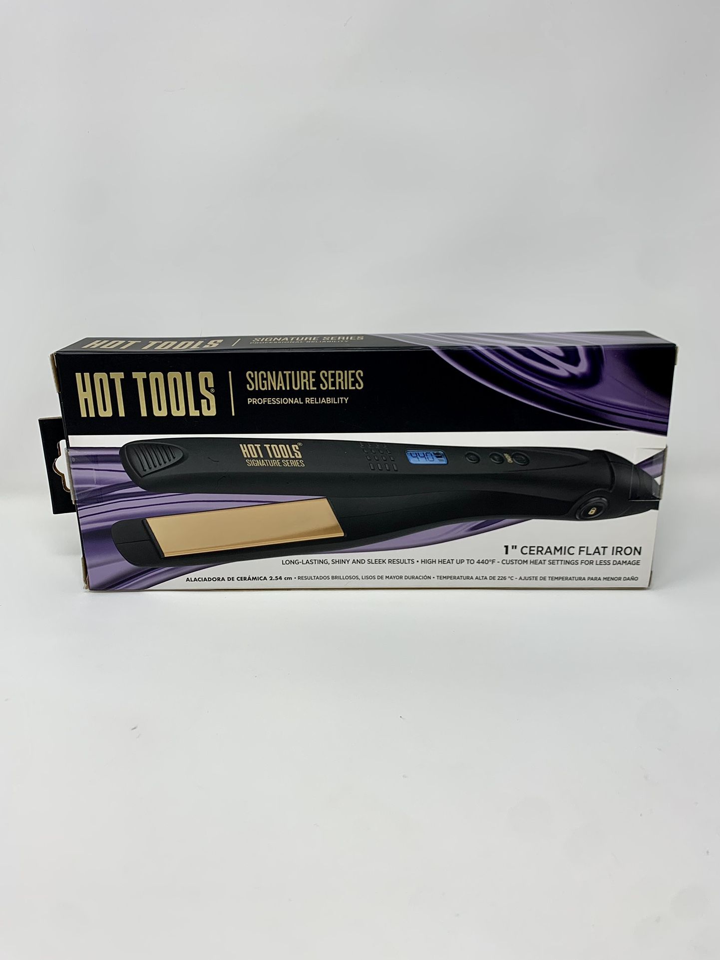 New Hot Tools Signature Series 1” Ceramic Flat Iron Hair Straightener Black  