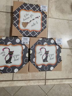 Halloween canvas picture set