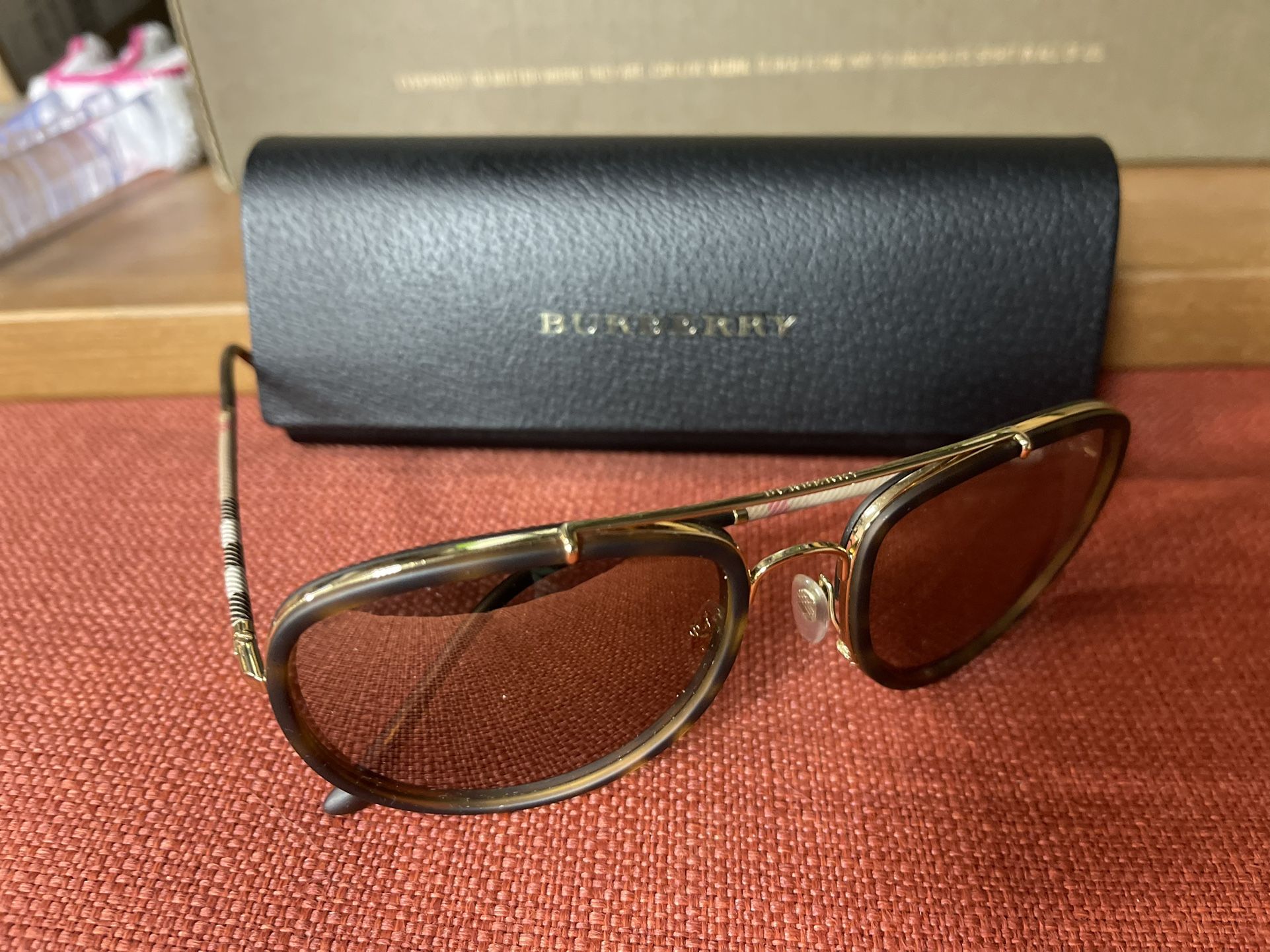 Burberry Men's Havana Mirrored Sunglasses