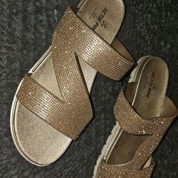 Womens Gold Sandals