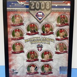 2008 Phillies National Championship Photograph 8 x 10 -Metal Glass Frame