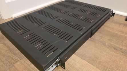 Quest 1u Single-Sided Slide-Out Vented Rack Shelf with Adjustable Rails