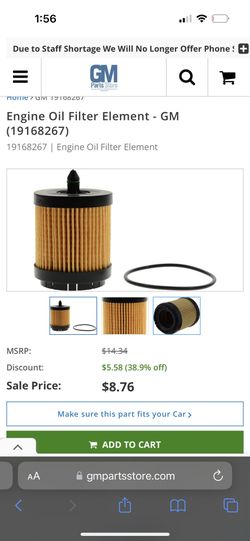Buick Lacrosse Oil Filter