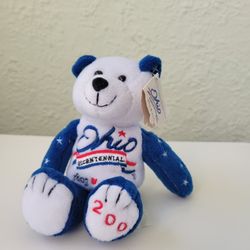 Ohio 8" Bicentennial Bear 200 Years Celebration 1803-2003 Red White Blue 