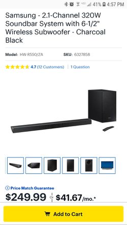 Charlotte Bronte wassen pepermunt Samsung - 2.1-Channel 320W Soundbar System with 6-1/2" Wireless Subwoofer -  Charcoal Black for Sale in Corona, CA - OfferUp
