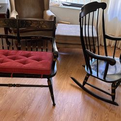 Vintage Rocking Chair And Bench , Nichols And Stone CO