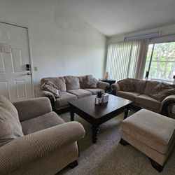 6 Seater Sofa Set with Ottoman, Coffee Table Included, Any Best Offer Accepted
