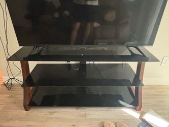 Entertainment unit (glass/wood) *TV NOT INCLUDED*