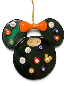 Disney Minnie Mouse Murano Glass Ornament.