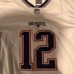 New England Patriots Jersey Tom Brady White Away Large