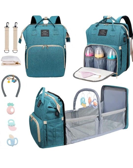 ANWTOTU Diaper Bag with Changing Station,Diaper Bag Backpack,Girl Boy Diaper Bag,Large Capacity,900d Excellent Oxford(Ungrade-Green)

