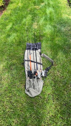 5 fishing setups with reels