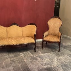Old Parlor Set Couch And Chair $300