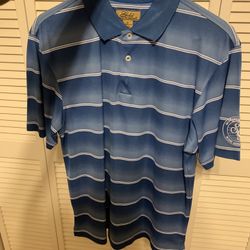 Southern Glazer’s Wine And Spirits Blue White Striped Polo Shirt Sz M Like New 