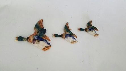 1950s Set of 3 Mallard Flying Wall Ducks