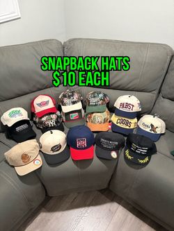 Brand name adjustable SnapBack hats Coors, Coca Cola, Honda, Pabst, miller high life, Mountain Dew, STP, Honda , Santa Cruz, spaghetti Western