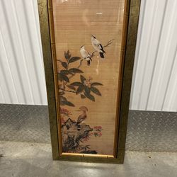 Vintage Chinoiserie Framed Art, Excellent Condition 
