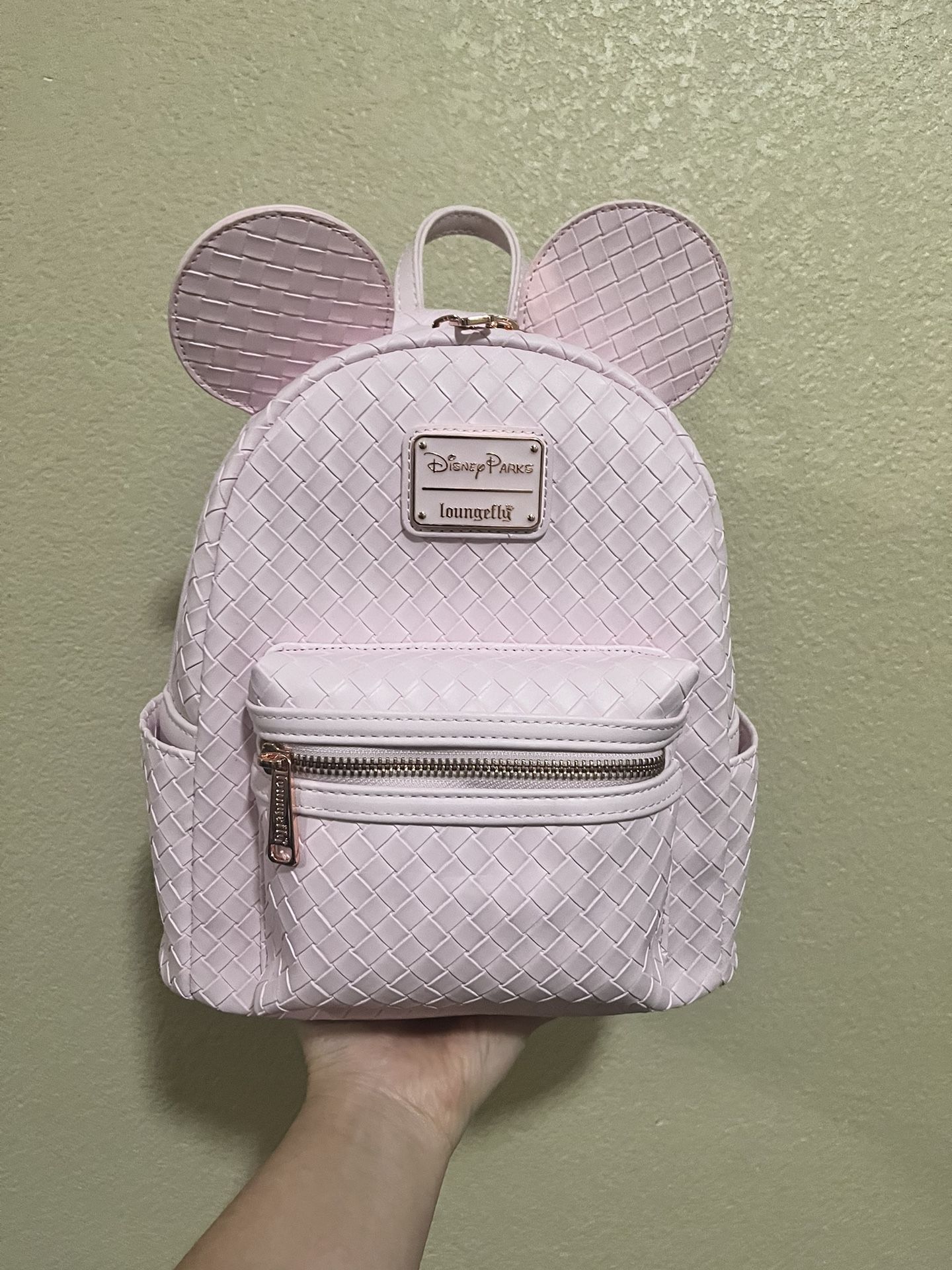 Loungefly Disney Parks 2025 Pink Woven Mini Backpack