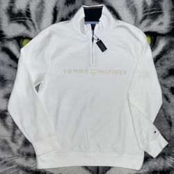 Rare Vintage Style Tommy Hilfiger Embroidered Fleece Jacket / Sweater Sz L NWT