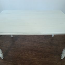 Country Style White Wood Dining Room Table