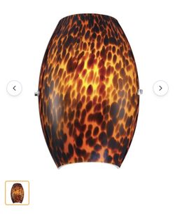 Shell Collection Wall Sconce, Matte Satin Nickel Finish with Inferno Art Glass Shade 
