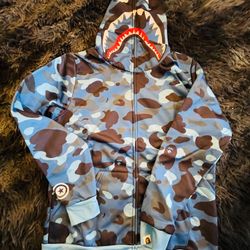 Dark Blue (M) Bape Hoodie Shark Jacket Full-Zip Hooded