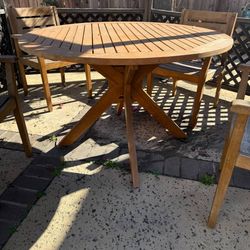 Outdoor Wooden Table and Chairs