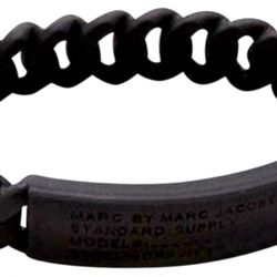 Marc By Marc Jacobs Black Silicone Stretchy Braided Bracelet 