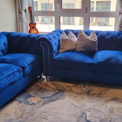 2 Set Blue Sofa