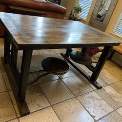 World Market Wooden And Metal Table 