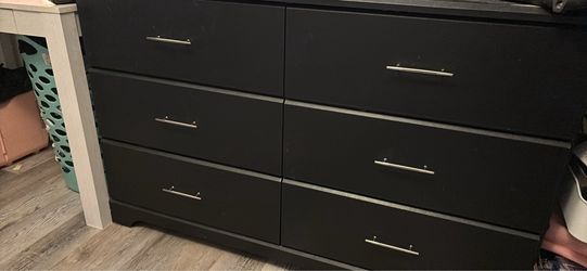 Black 6-Drawer Double Dresser