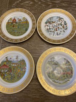 Franklin porcelain 4 plates