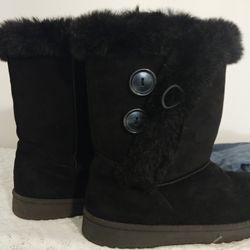 Black Faux Suede Boots