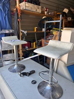 Adjustable Bar Stools with Chrome Base – Set of 2