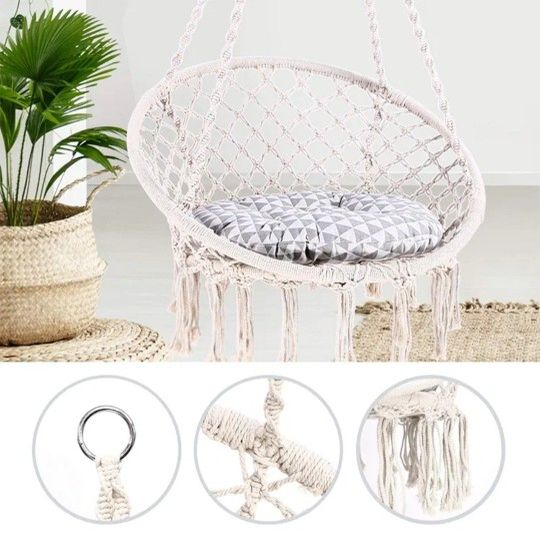 Rope Hanging Chair Indoor/Outdoor with accessories

