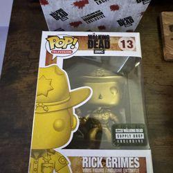 Gold Rick Grimes Walking Dead Funko Pop