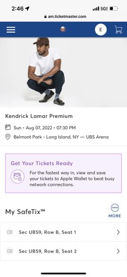 Kendrick Lamar Tickets USB  Arena Suite Section USB 9Row B