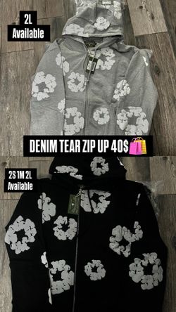 Denim tear zip up