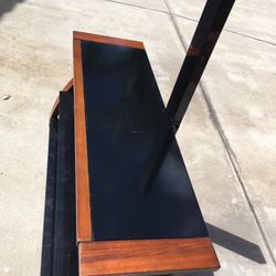 Solid Wood And Metal Tv Stand
