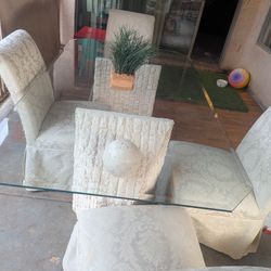 Glass Table With 4 Chairs
