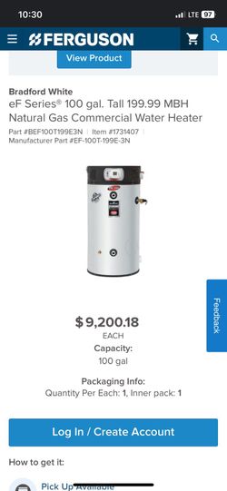 100 Gallon Commercial Gas Hot Water Heater